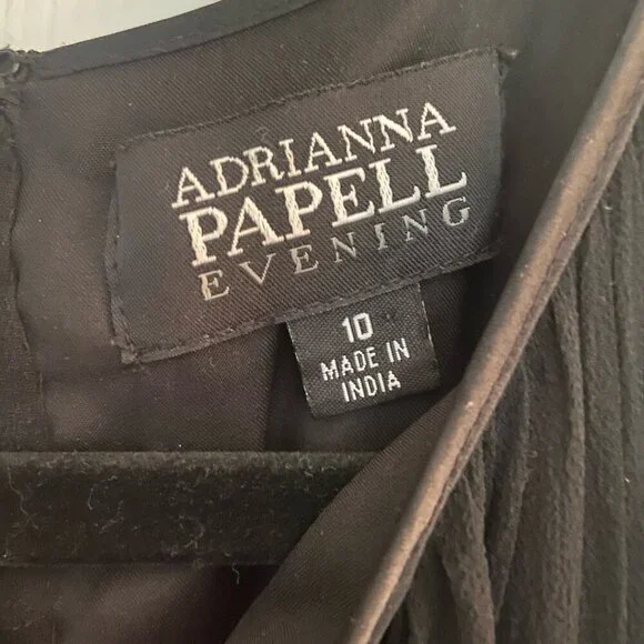 Vtg Adrianna Papell Silk Dress Size 10 Beaded Black Evening Cocktail Formal - Picture 4 of 10